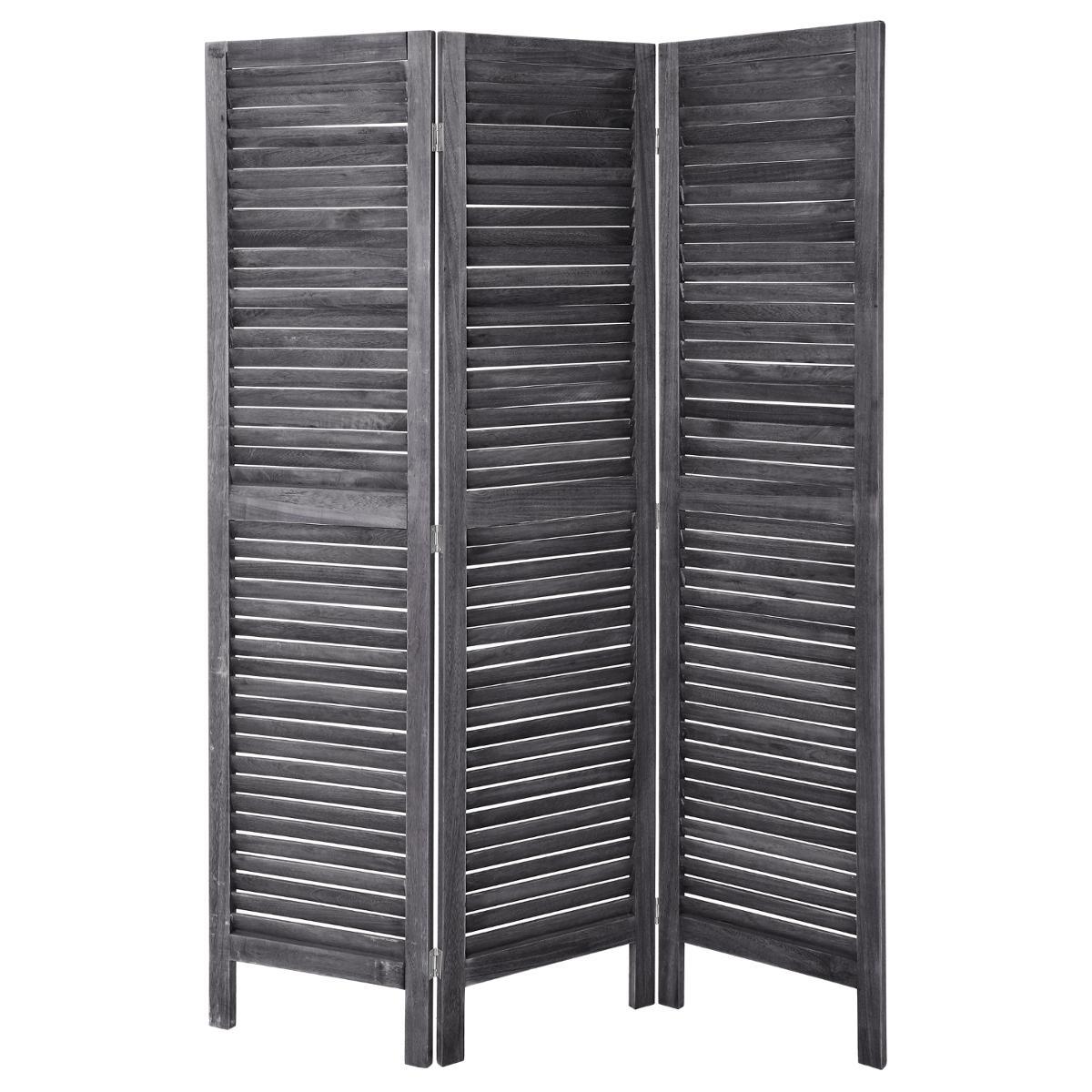 PARAVENT BOIS GRIS 170X40CM