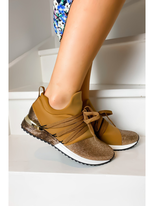 Baskets ILAN lycra Camel - Reqins