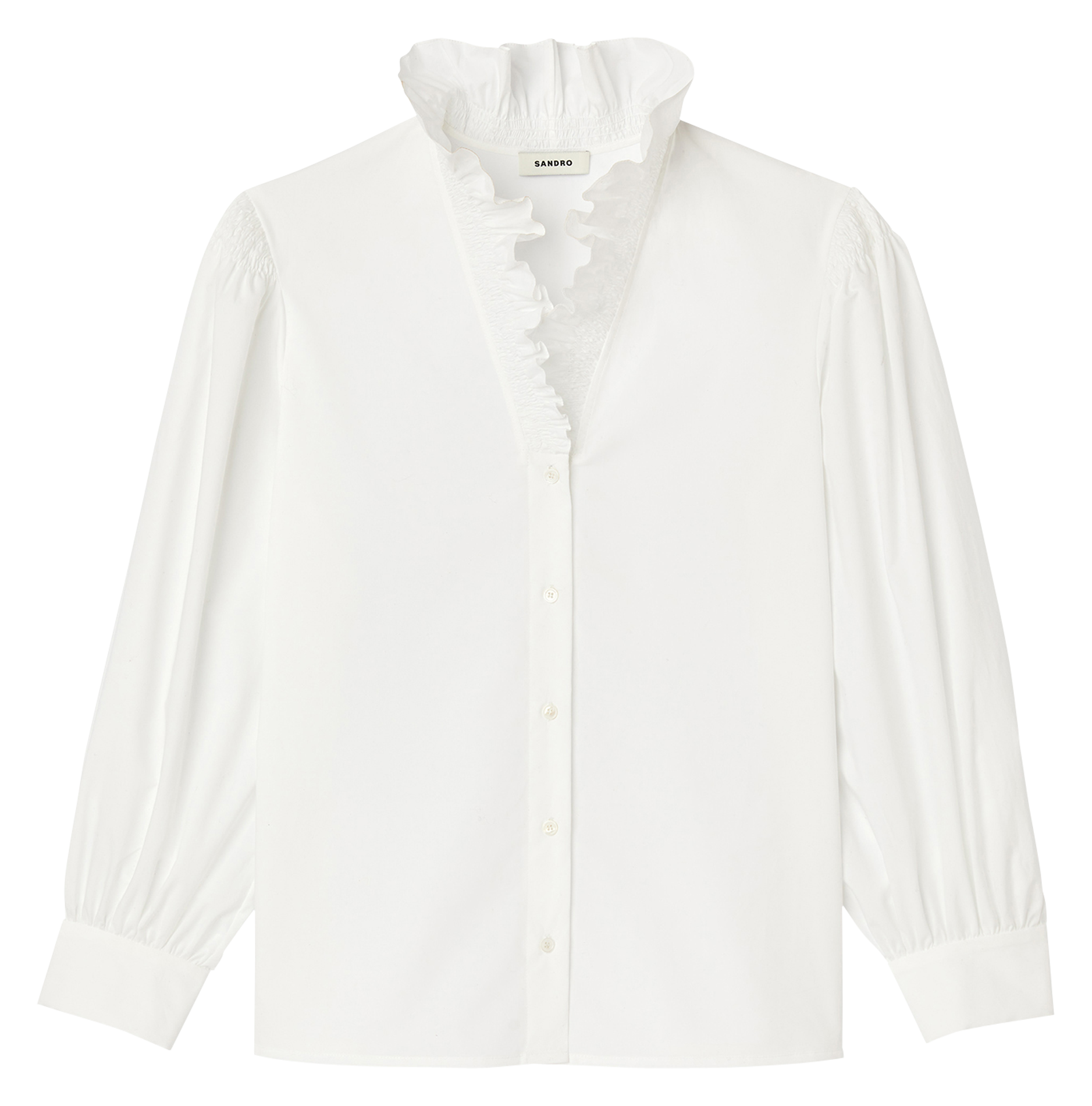 Chemise col fantaisie en coton | Blanc