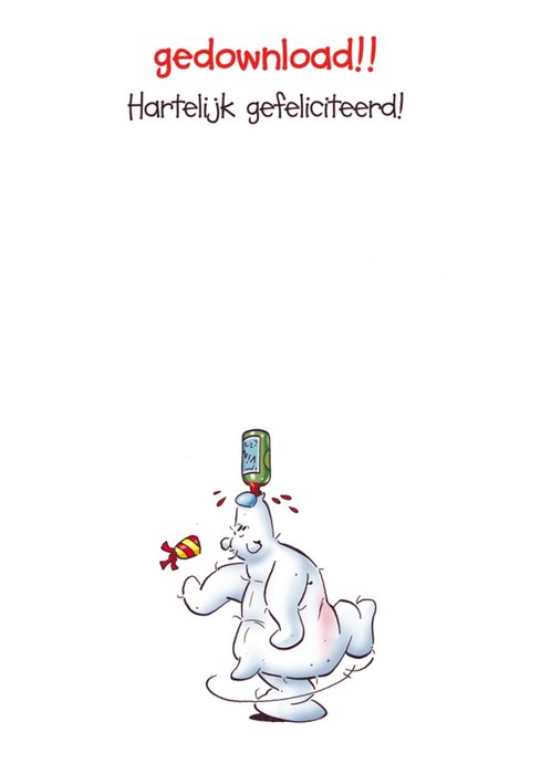 Doodles | Verjaardagskaart | ijsbeer | wijntje