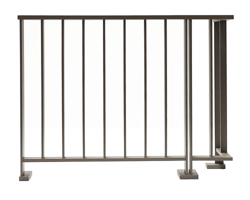 Pertura Triton taupe U-vormige aluminium leuning complete set voor vloermontage, 4 m