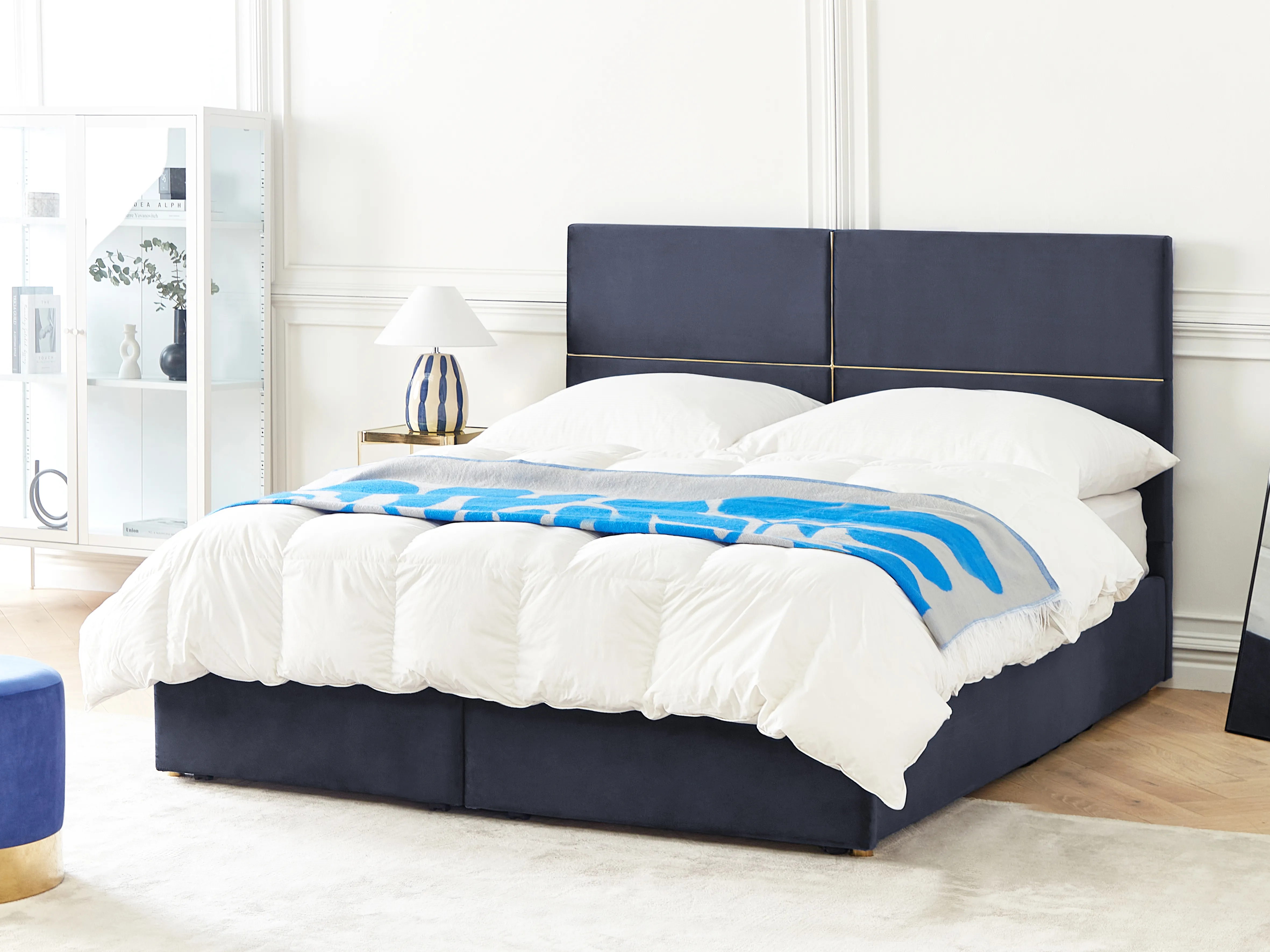 Bed met opbergruimte Fluweel VERNOYES 180 x 200 cm Zwart