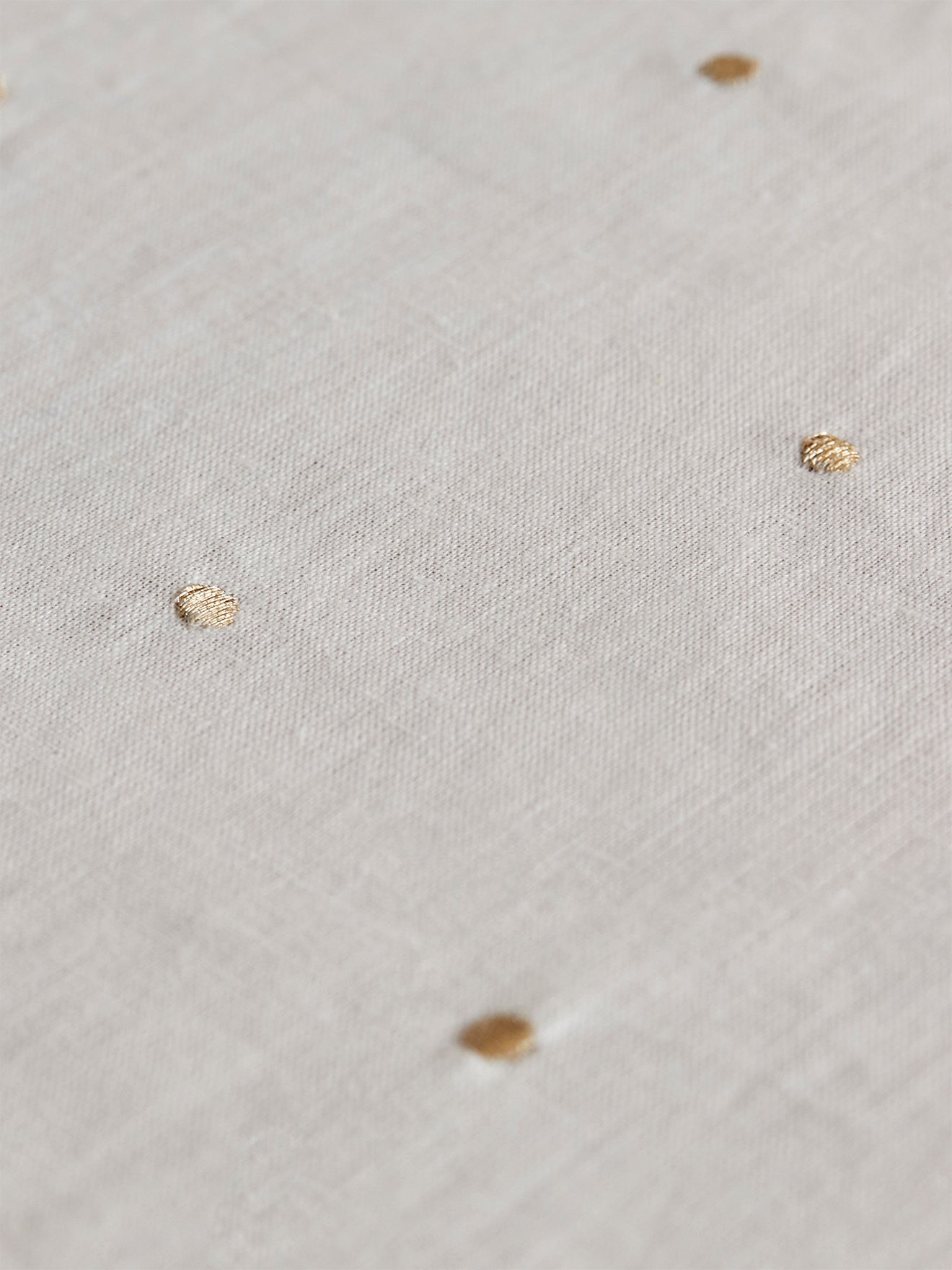 Nappe coton/lin à pois dorés