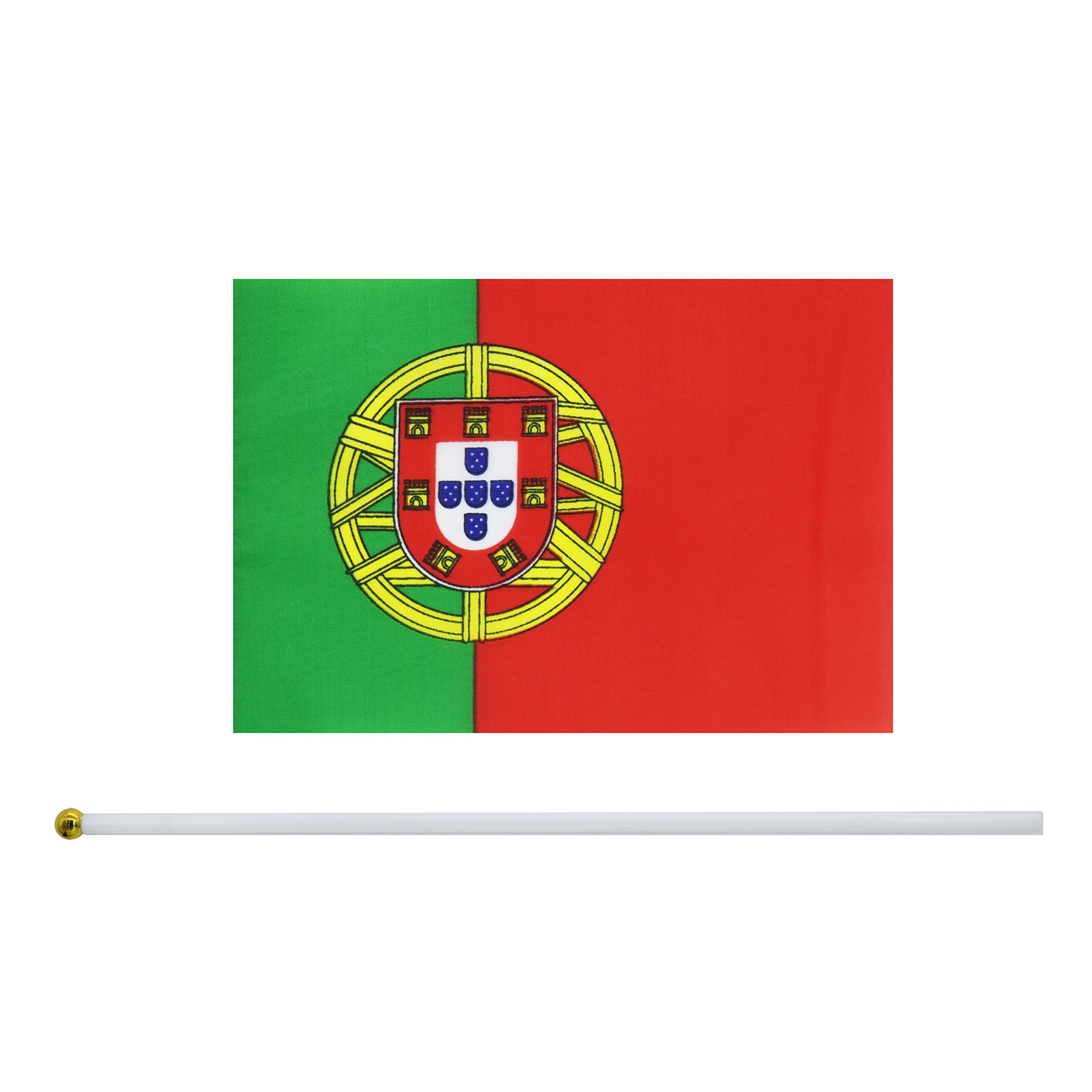 (30er Set) 30x20cm Portugiesische Flagge Fussball EM Party Deko Banner Hand Stabfahne - Portugal