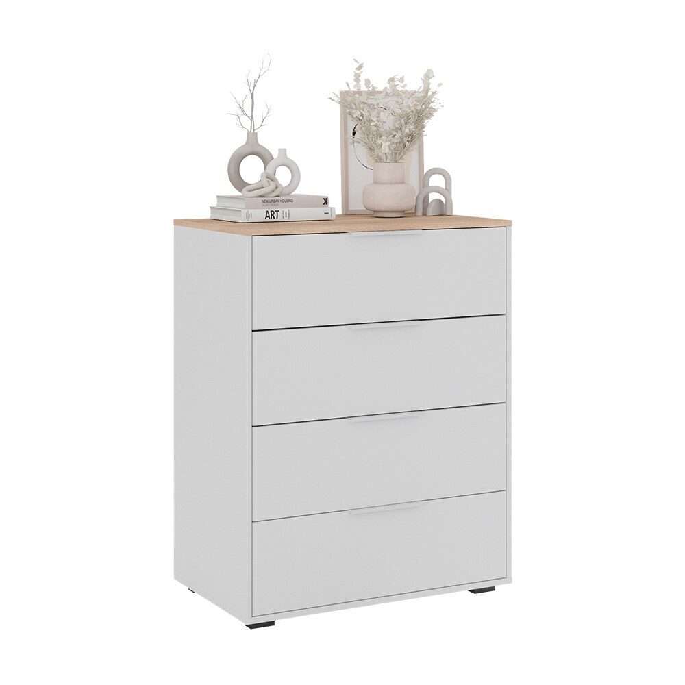 Vicco Sideboard Betti Weiß Sonoma 80 x 102 cm 4 Schubladen
