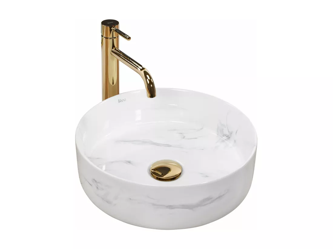 Vasque À Poser Rea Sami Nature Marble White