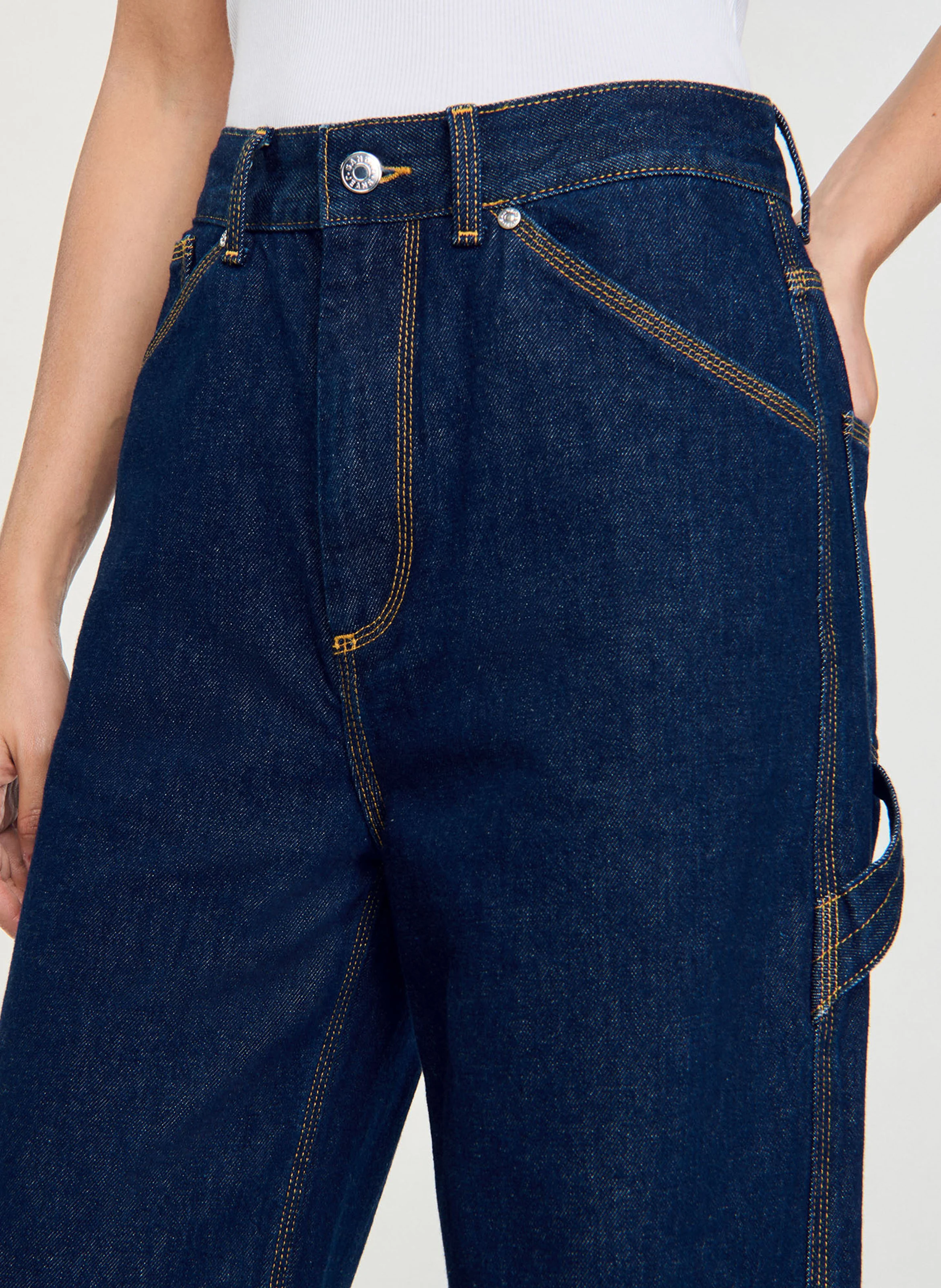 Jean large en coton | Bleu