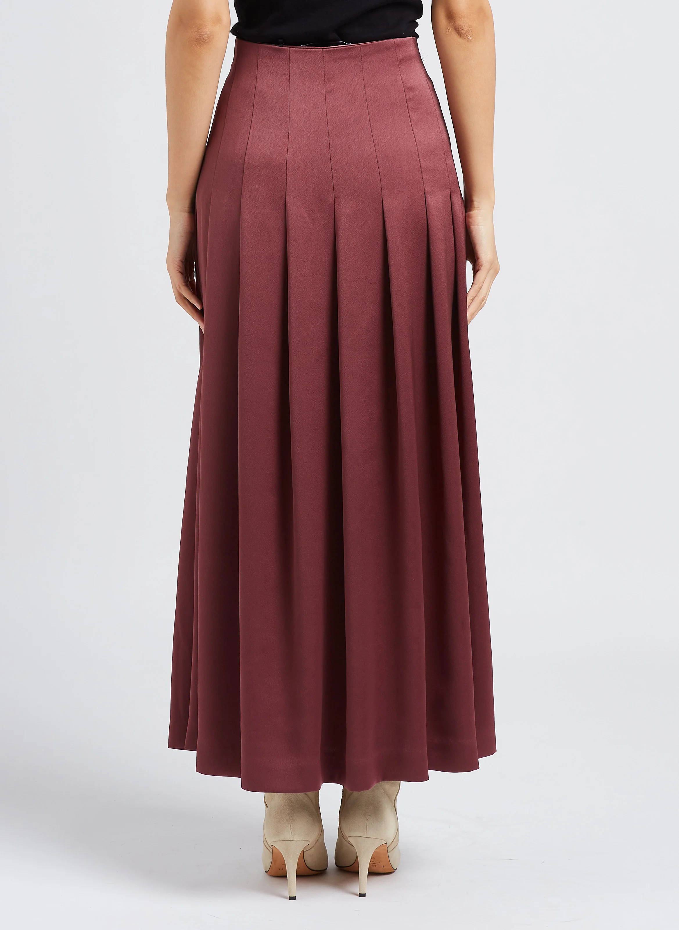 EMILY - Jupe longue évasée en satin |