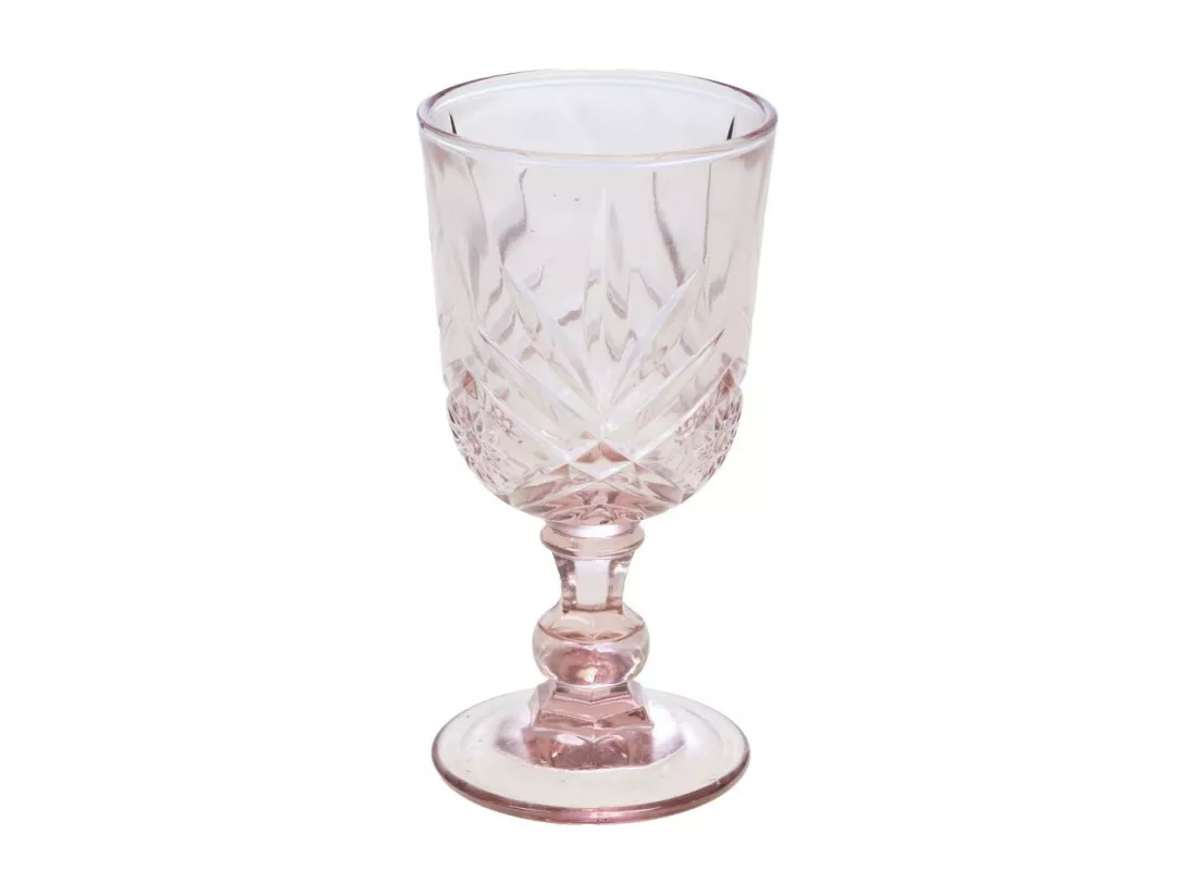Boîte de 6 verres à pied rose