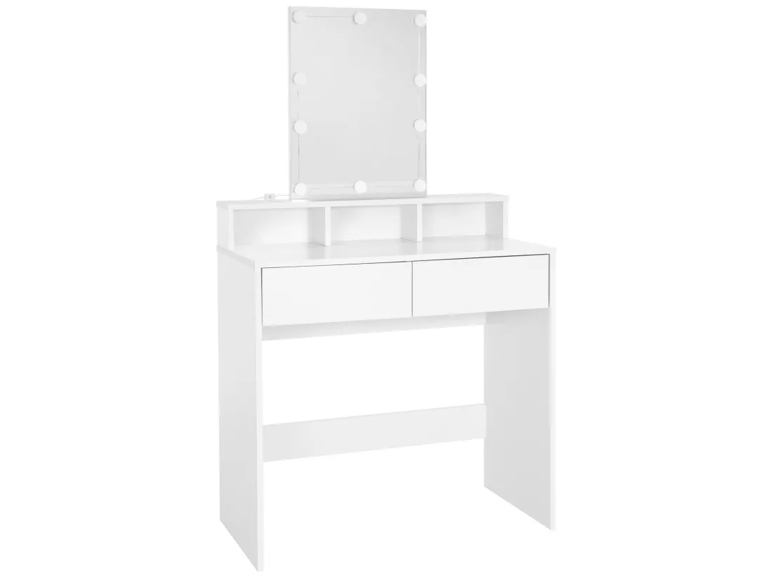 Coiffeuse avec miroir et LED table de maquillage MDF 80x40x140 cm ML-DESIGN