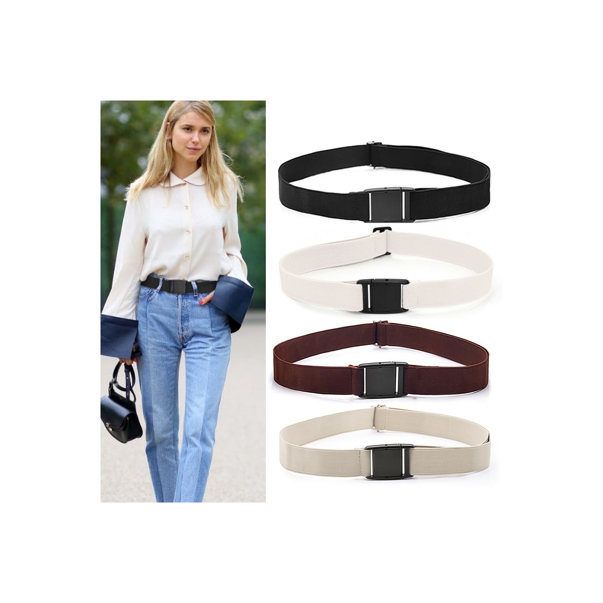 Bulky genser tuck band, genser tuck band, justerbart elastisk belte, for jeans