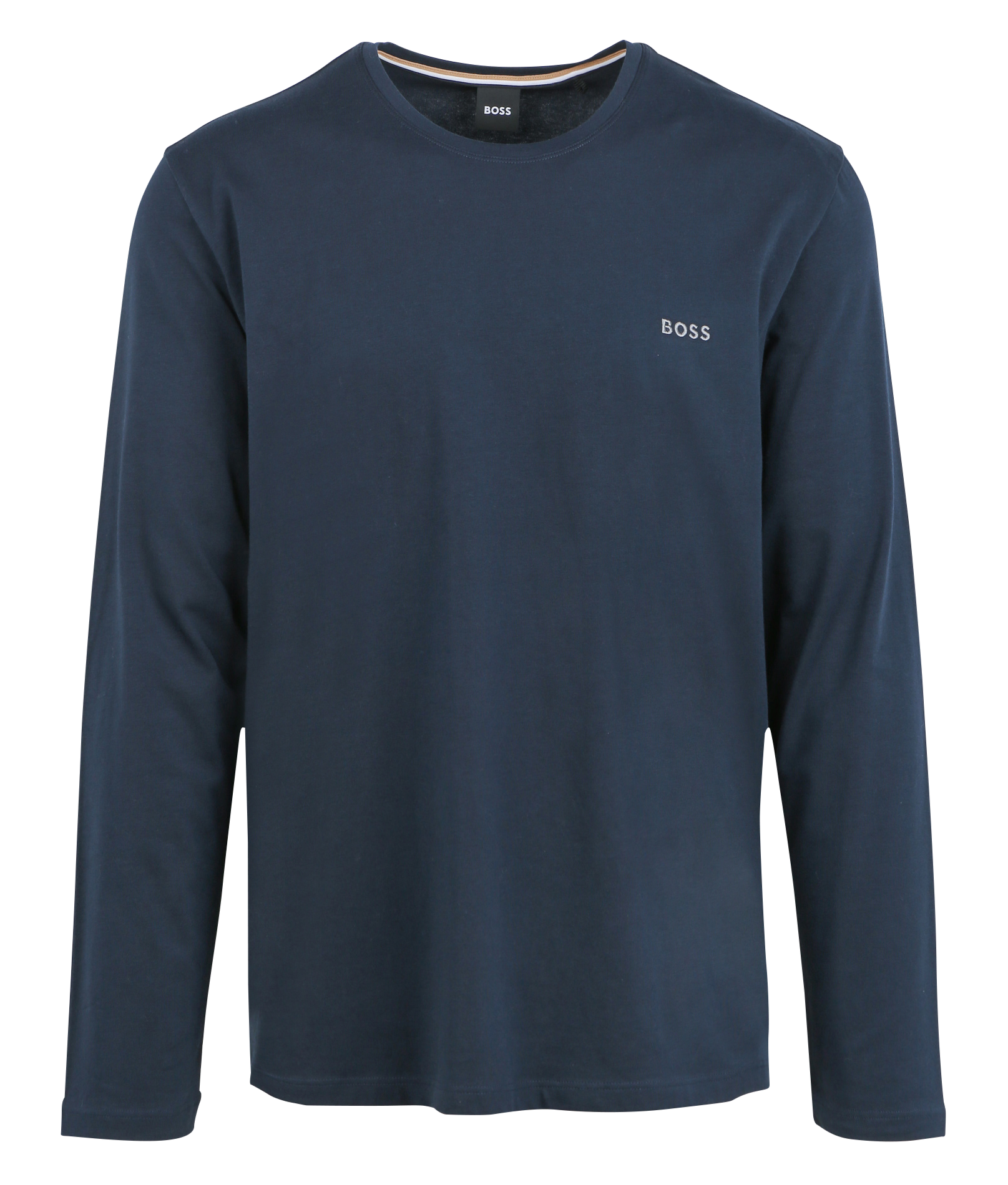 Tee-shirt à manches longues avec logo brodé en coton | Bleu