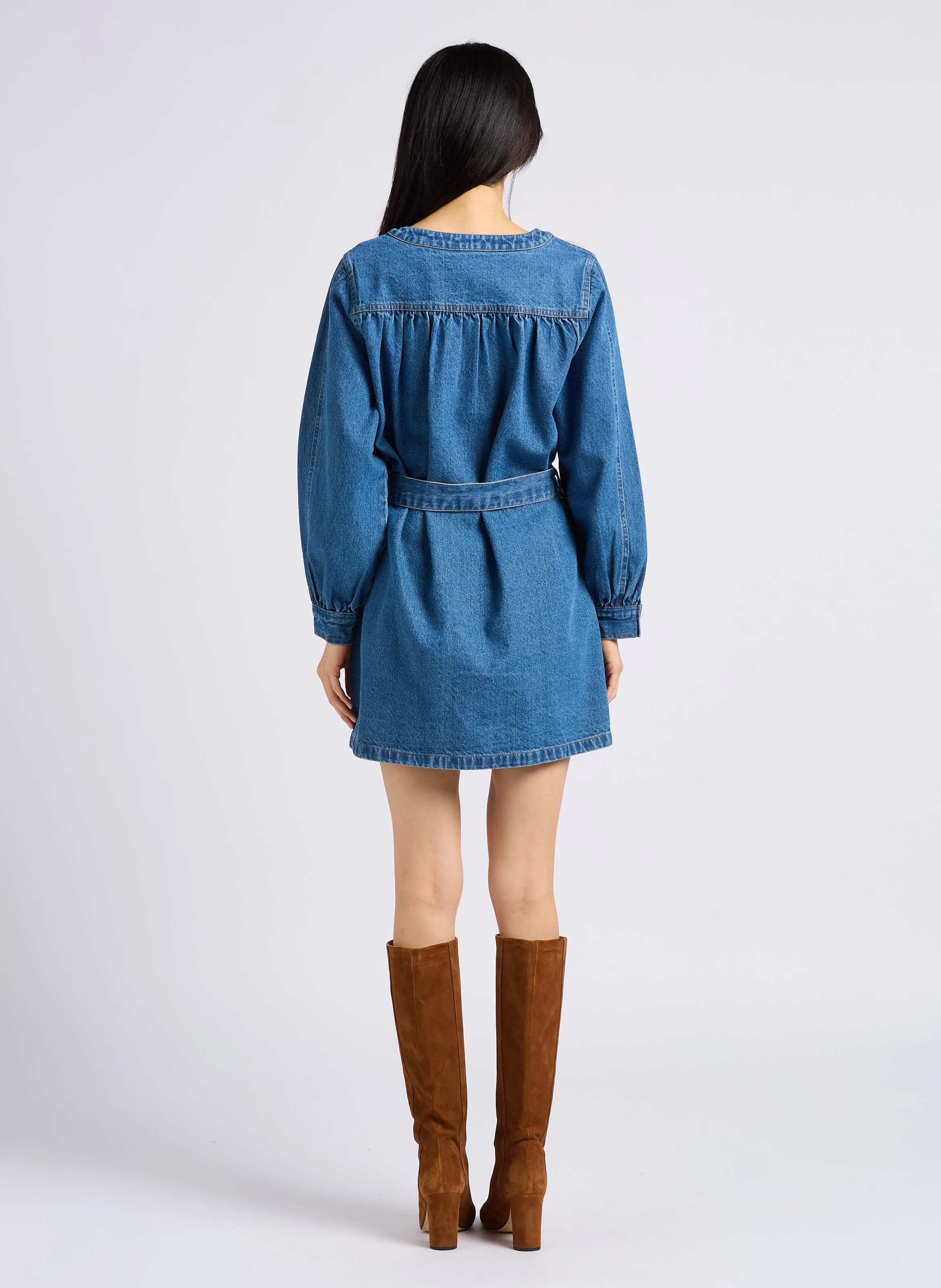 ANDREA - Robe chemise courte en denim| Jean Stone