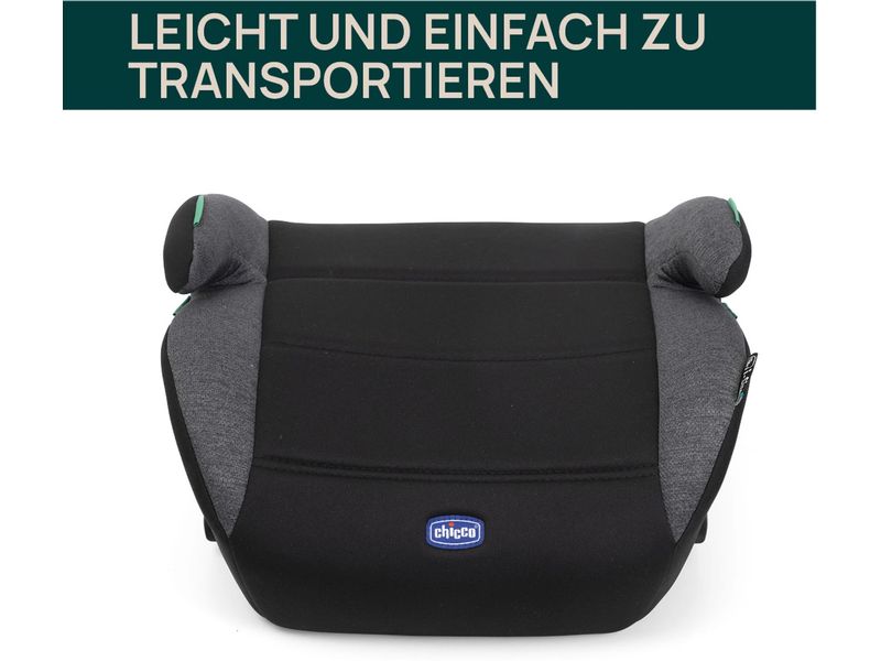 Chicco Sitzerhöhung Quasar Fix i-Size Obsidian Sitzerhöhung, einfache Installation im Auto
