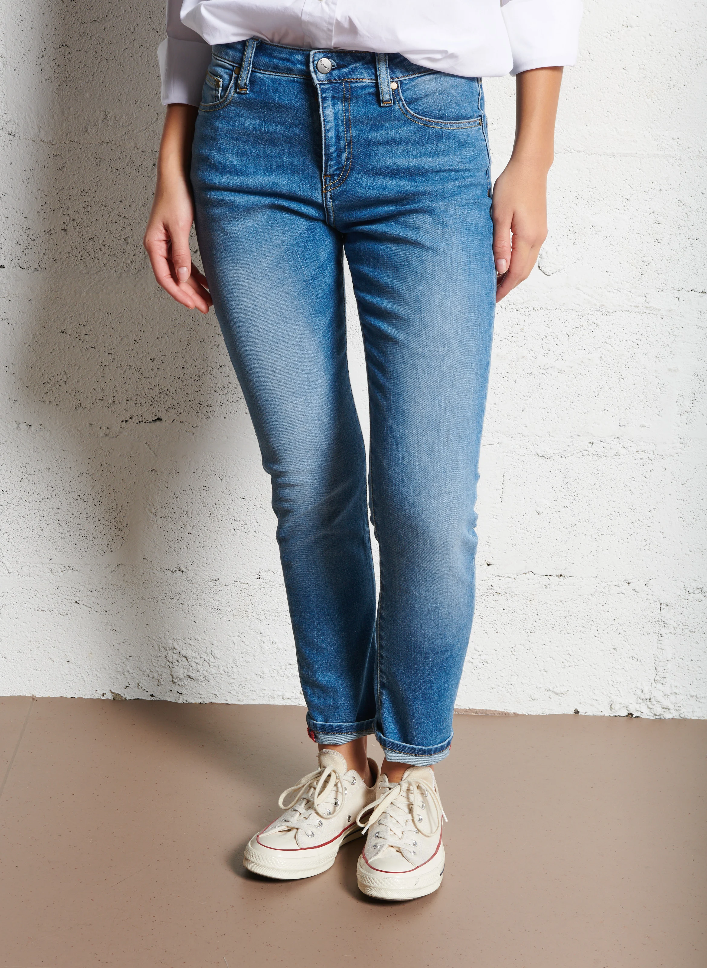 CRYSTAL - Jean slim en coton mélangé | Bleu