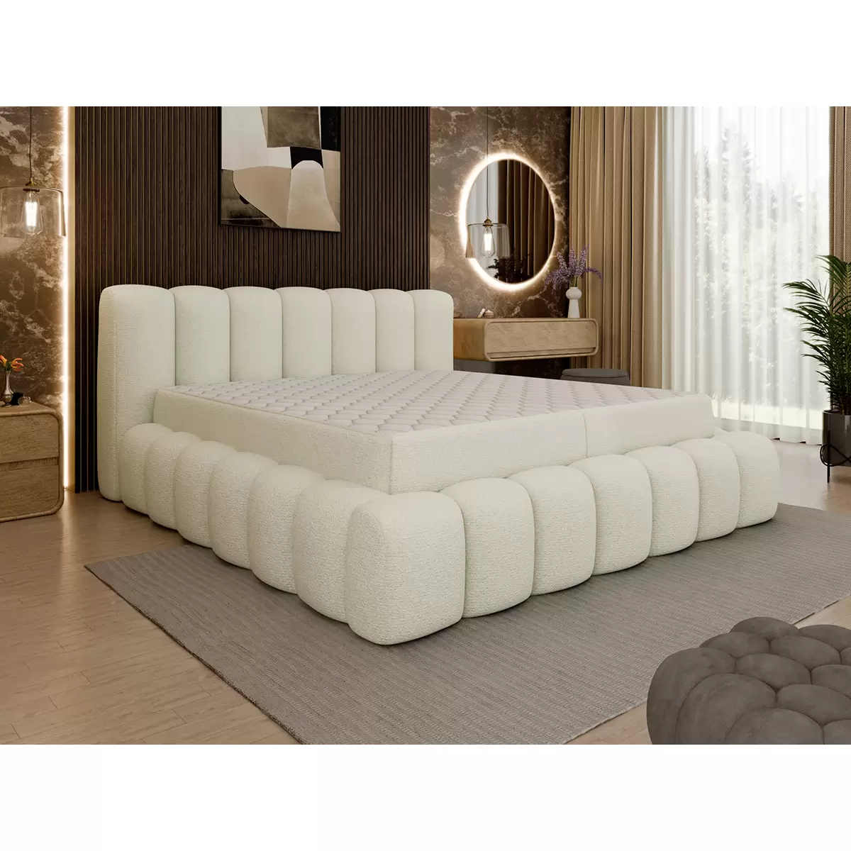 Polsterbett Nobo 180x200 Beige