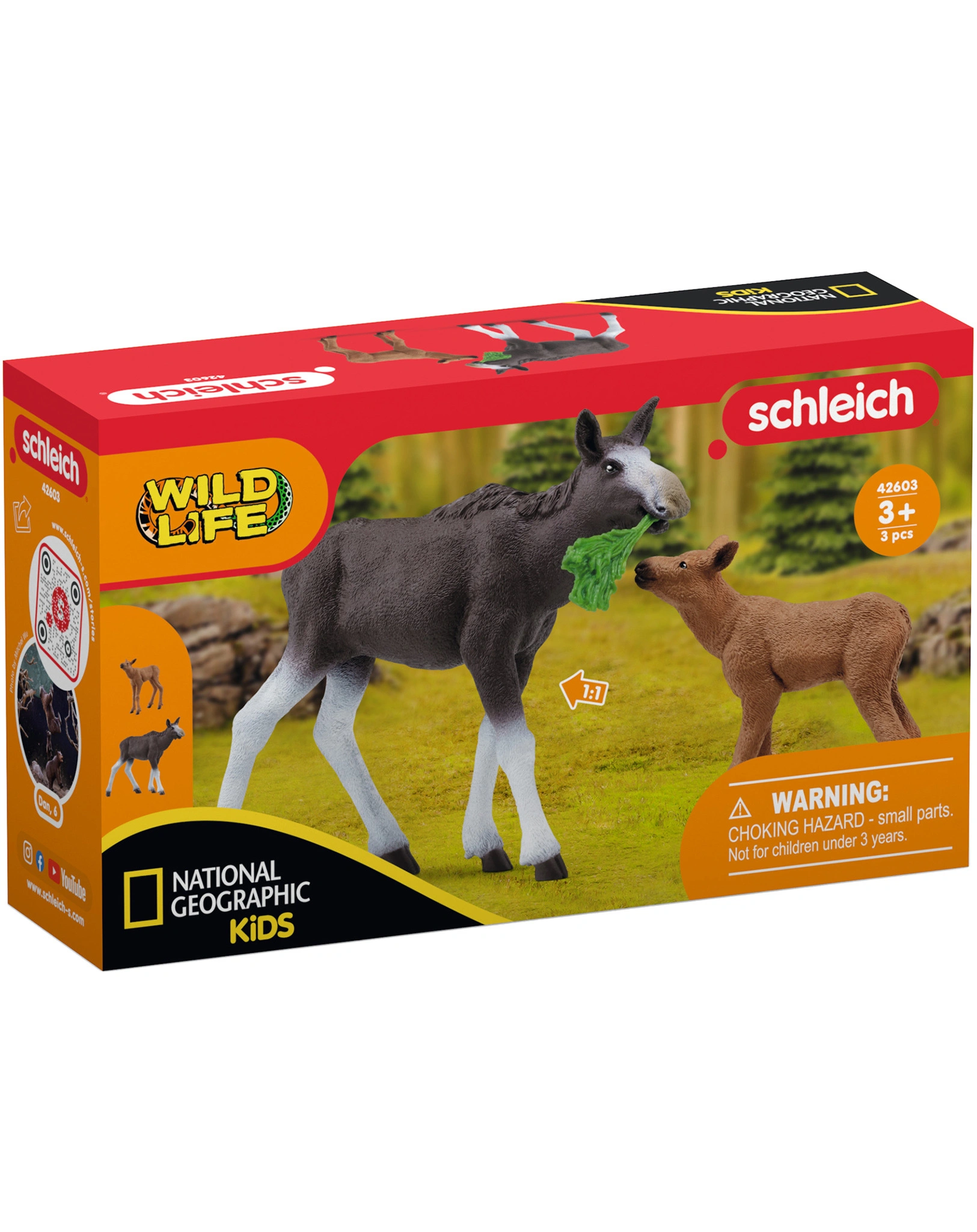 schleich® 42603 Wild Life - Elchkuh mit Kalb (NatGeo)