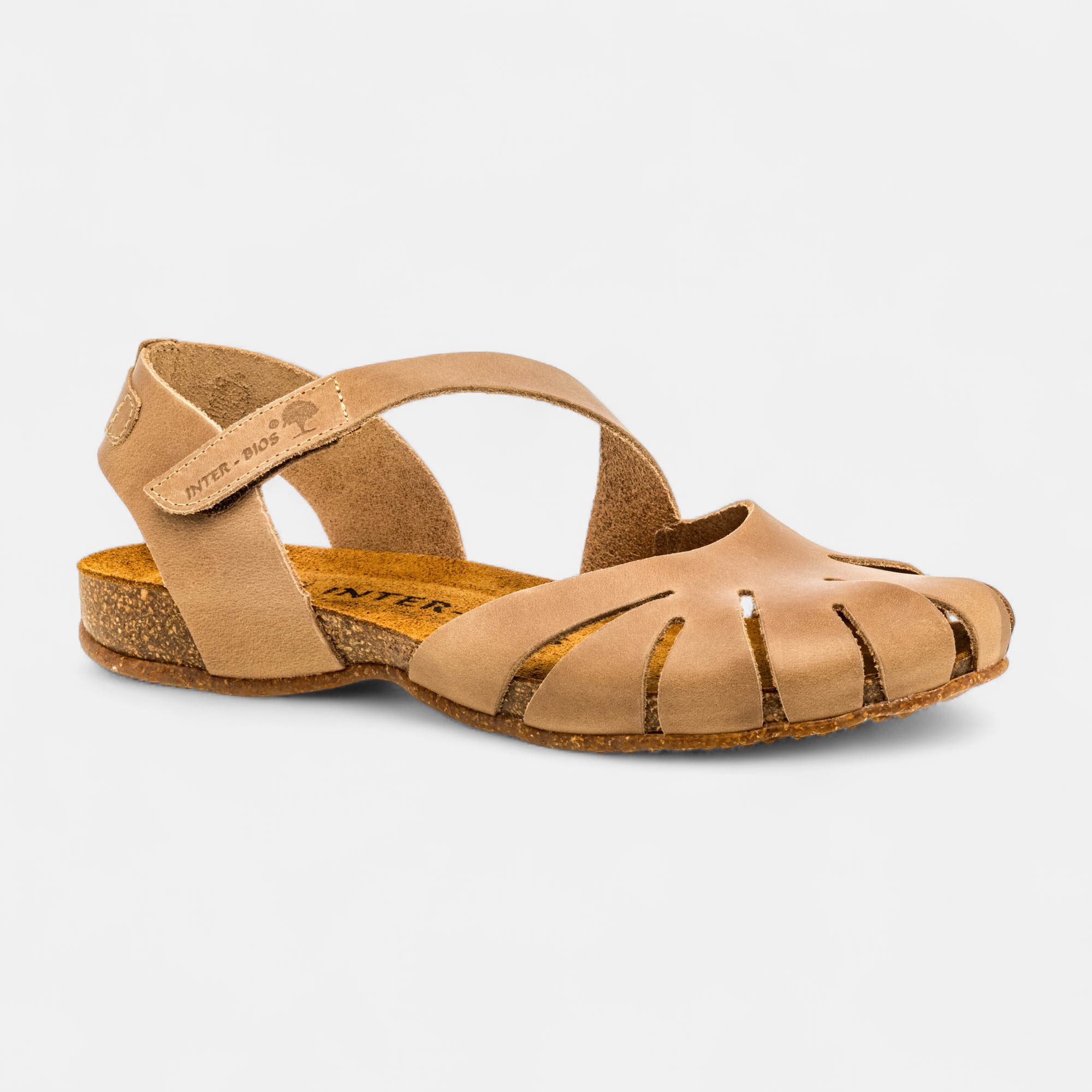 Mules semelle liège Femme en cuir beige