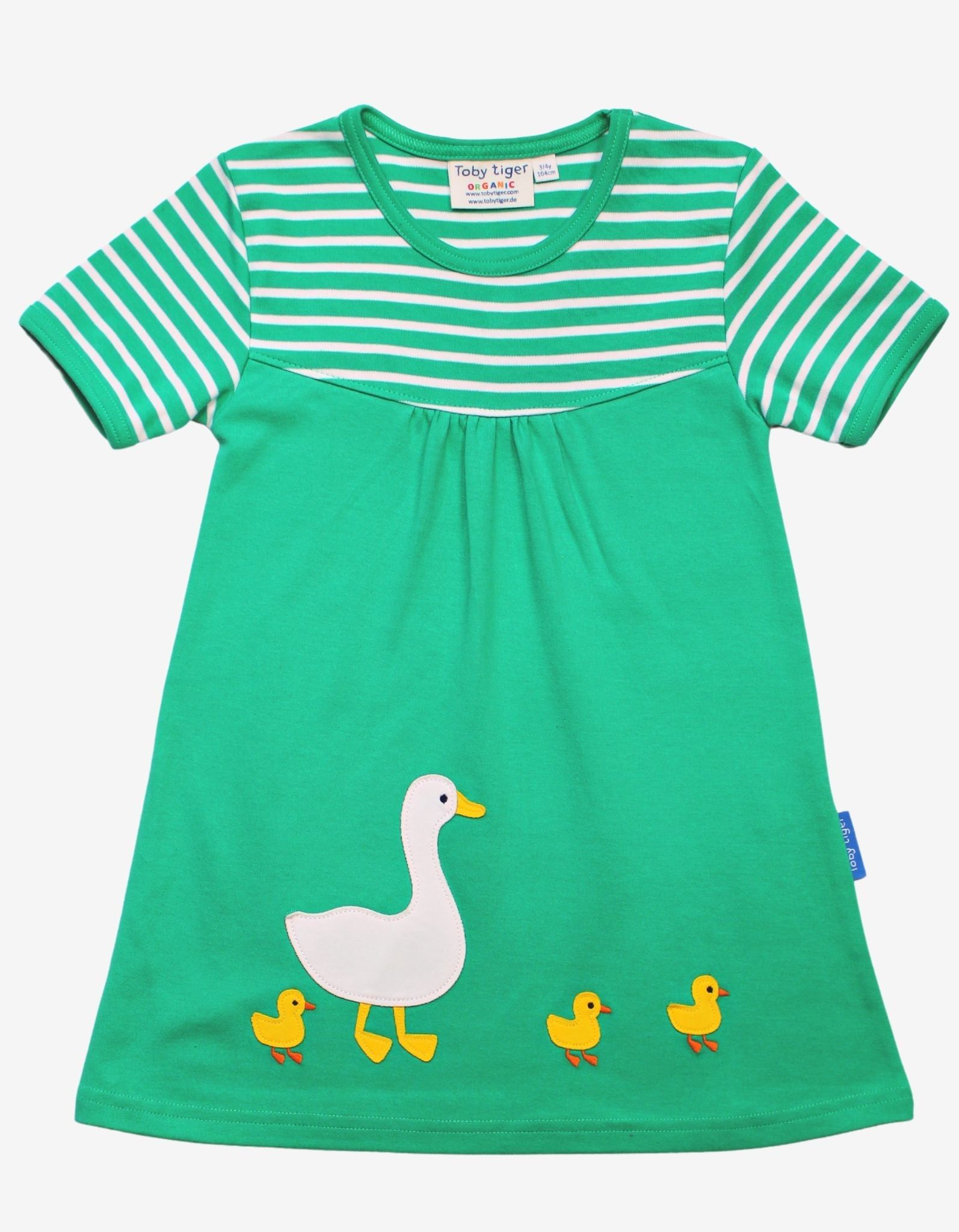 Toby Tiger Kurzärmeliges Kleid mit Entenapplikation
