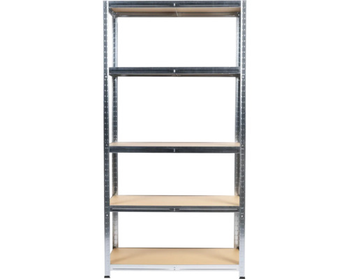 Robuuste stellingkast Atlas, gegalvaniseerd, 176x90x40 cm, 5 houten legborden, draagvermogen 875 kg