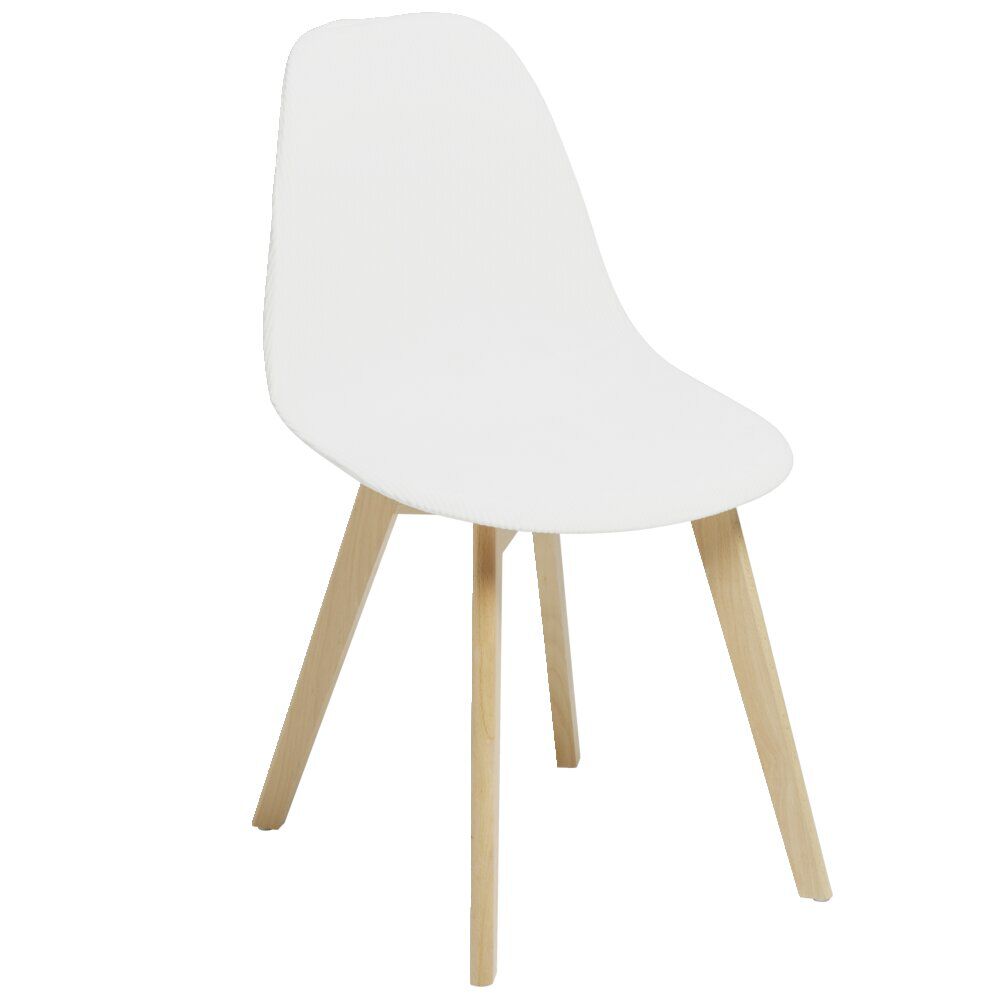 Housse de chaise velours côtelé L45xP40xH45cm - 2 modèles gris ou blanc