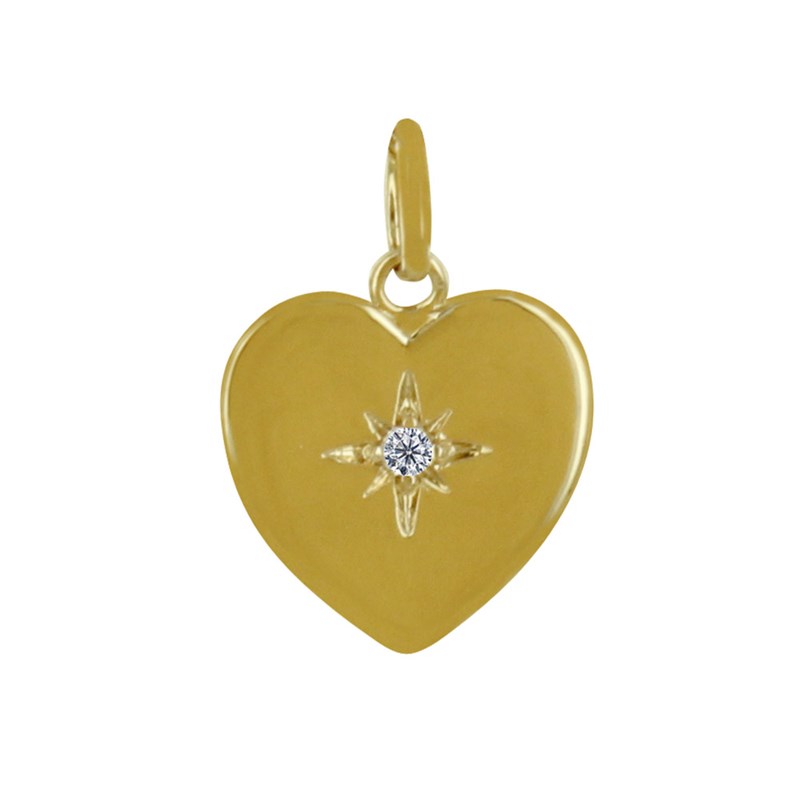 Pendentif Plaqué Or Coeur et Strass