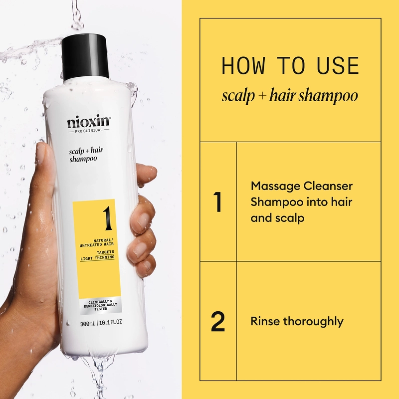 Nioxin System 1 Scalp + Hair Shampoo 300 ml - Natural/Untreated Hair