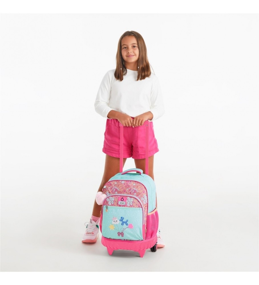 Mochila Enso com 2 rodas, balões turquesa