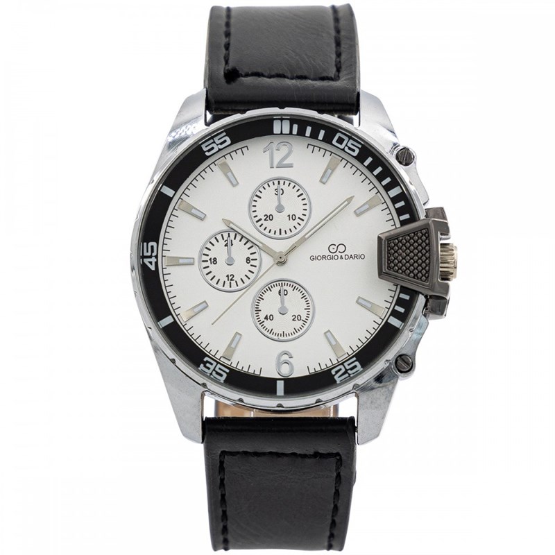 Coffret montre Homme GIORGIO bracelet Cuir Noir