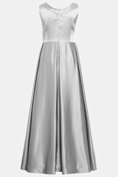 Abendkleid, drapiert, A-Linie, V-Ausschnitt, ärmellos