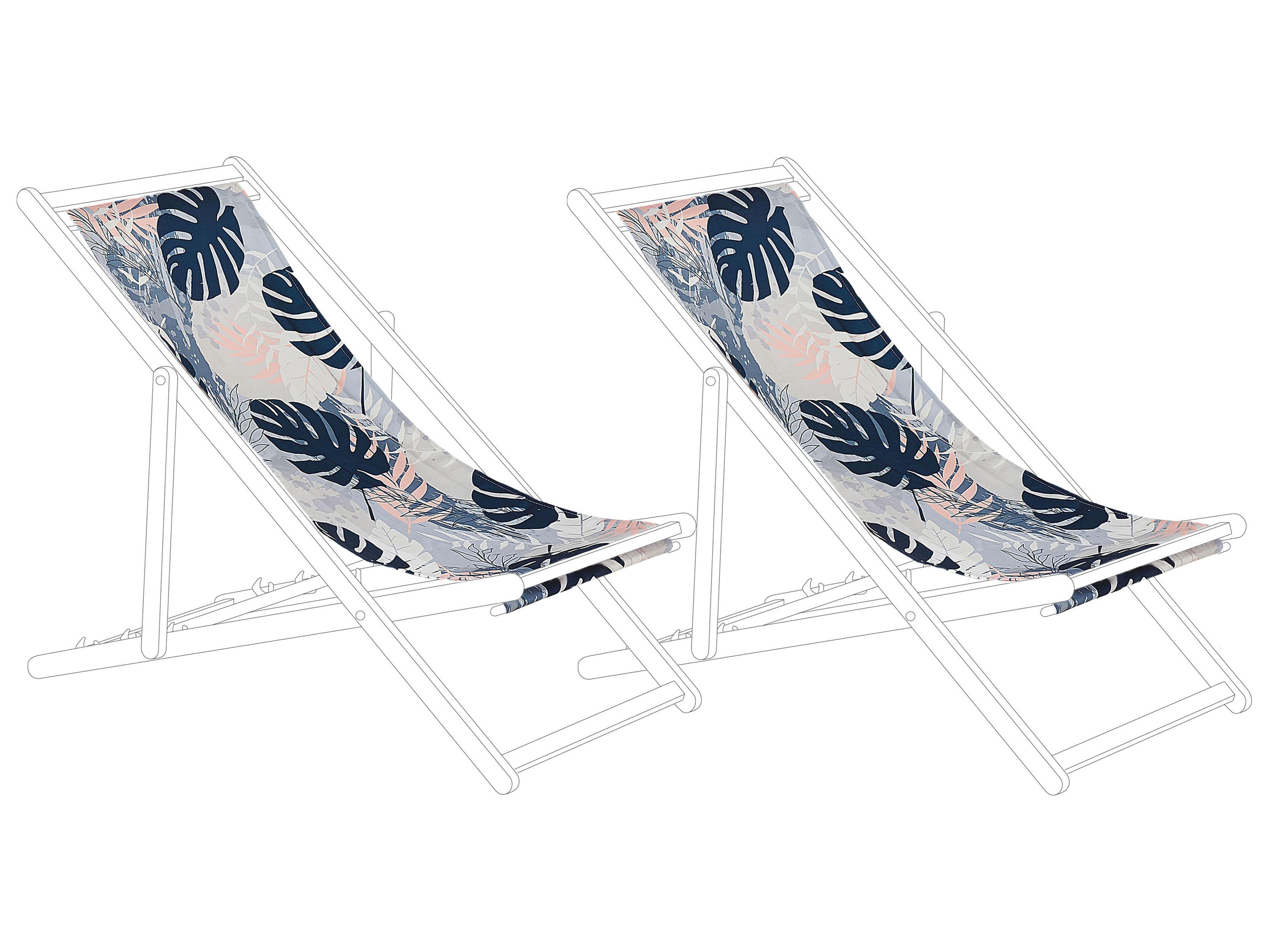 Set van 2 vervangingshoezen voor ligstoel ANZIO/AVELLINO 113 x 44 cm Blauw