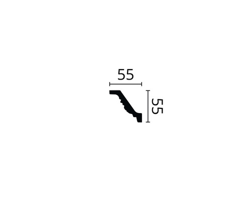 Plafondlijst E23 1 st. 2 m x 55 x 55 mm