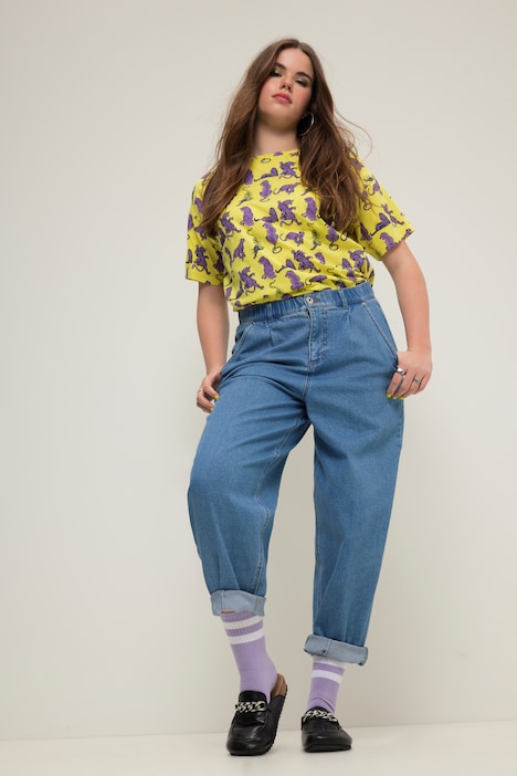 Ballon-Jeans, Wide Fit, Stretchdenim, 5-Pocket, Elastikbund