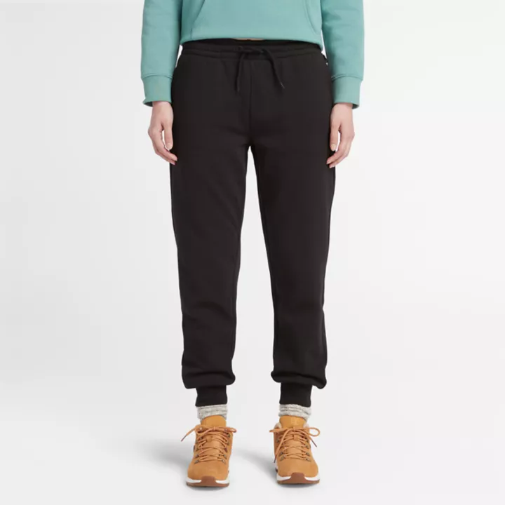 Pantalon de survêtement à envers brossé pour femme en noir