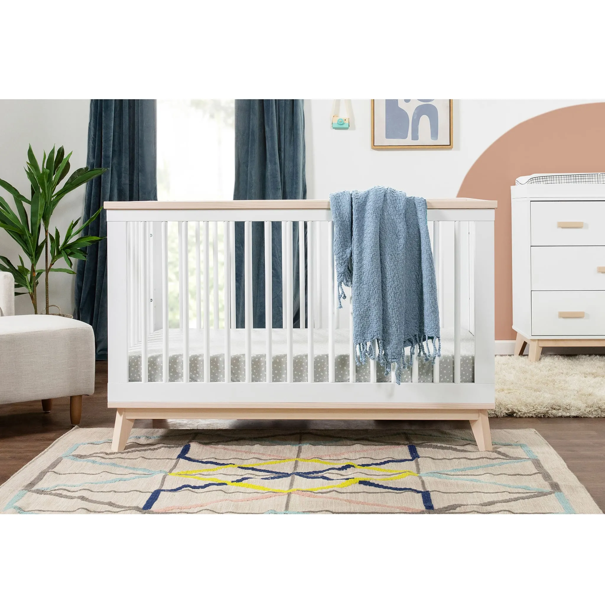 Babyletto Couchette Convertible 3 en 1 Scoot - Blanc  Naturel Lavé
