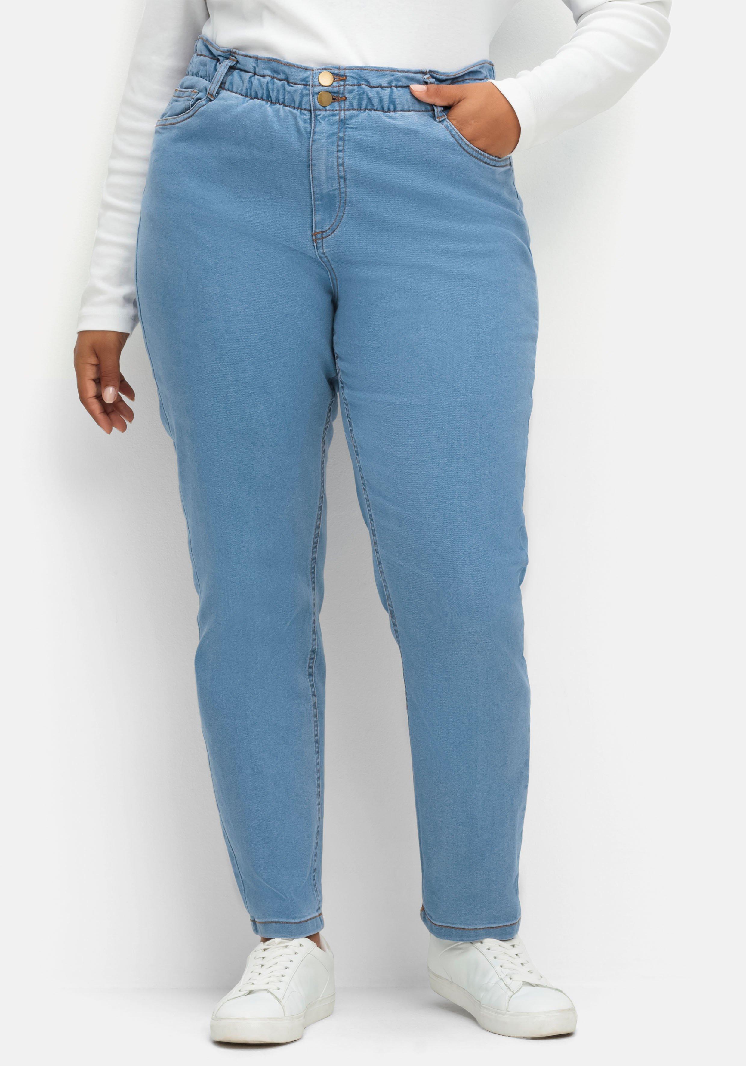 Gerade Jeans im extrahohen Paperbag-Schnitt