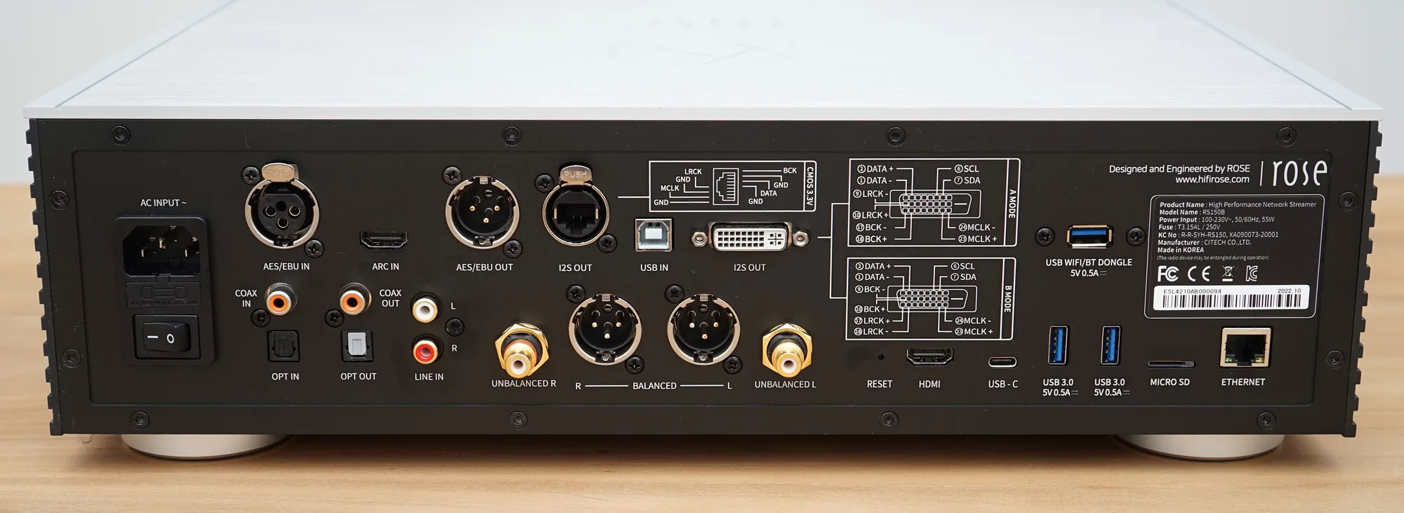Rose RS150B Silver Lecteurs réseau audio