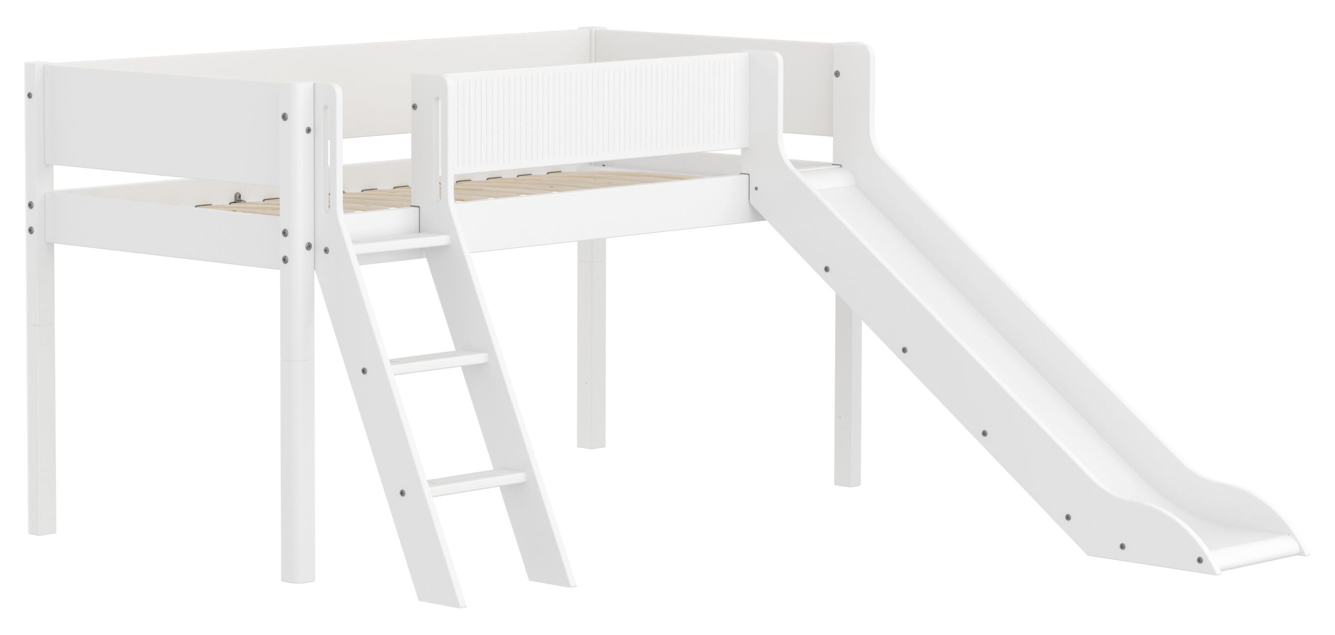 Flexa WHITE Halbhochbett - Weiss / B: 250.0 cm x T: 210.0 cm x H: 120.0 cm