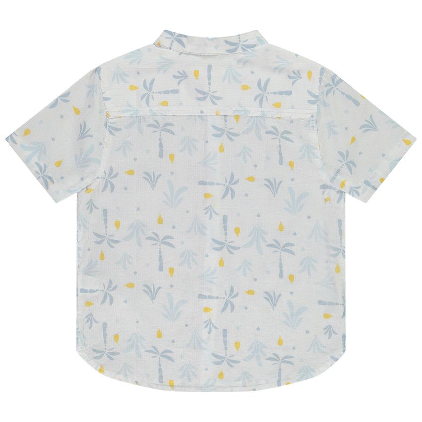 Chemise manches courtes imprimé palmiers pour garçon - Blanc
