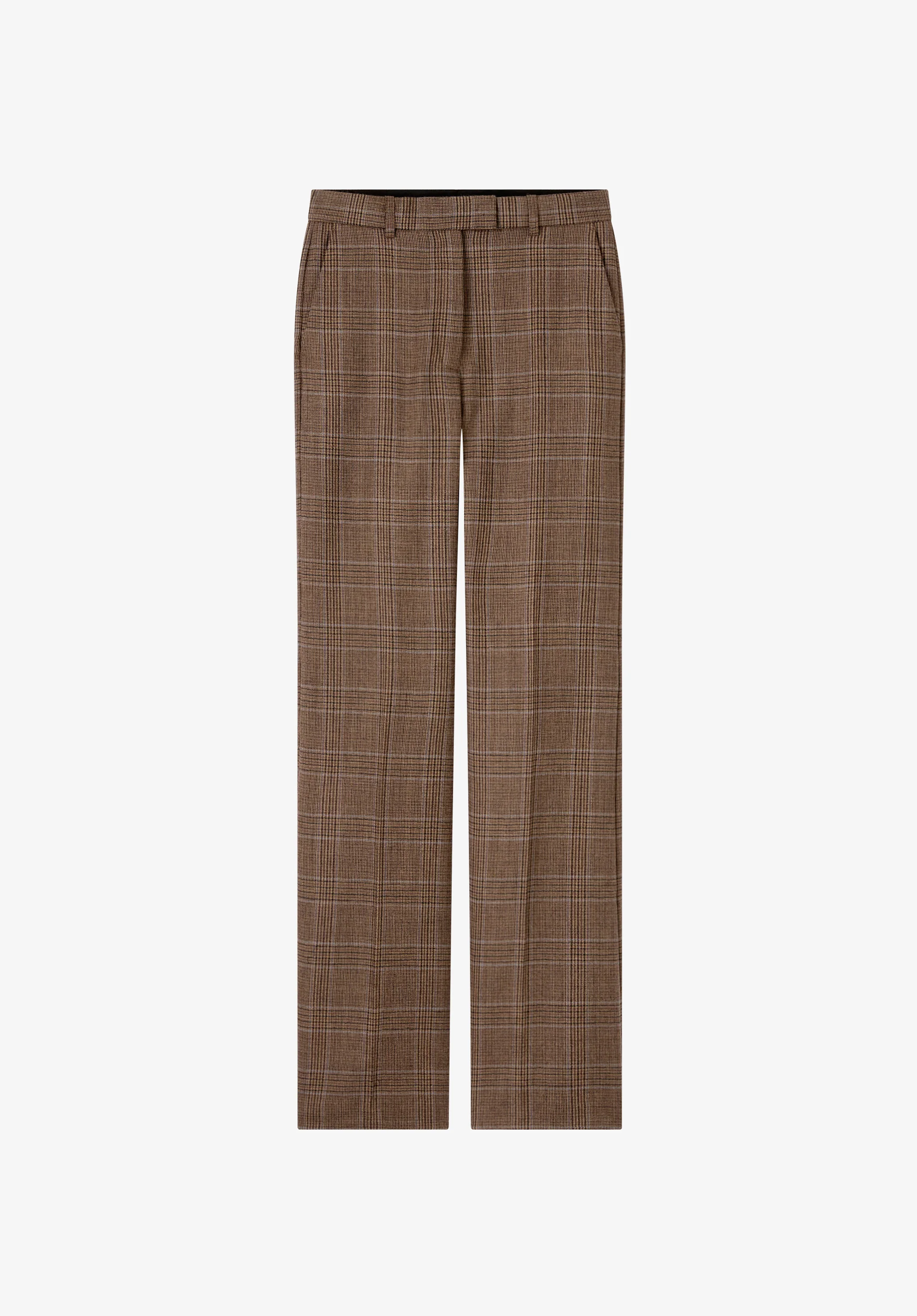 Pantalon à carreaux à jambe évasée - Marron