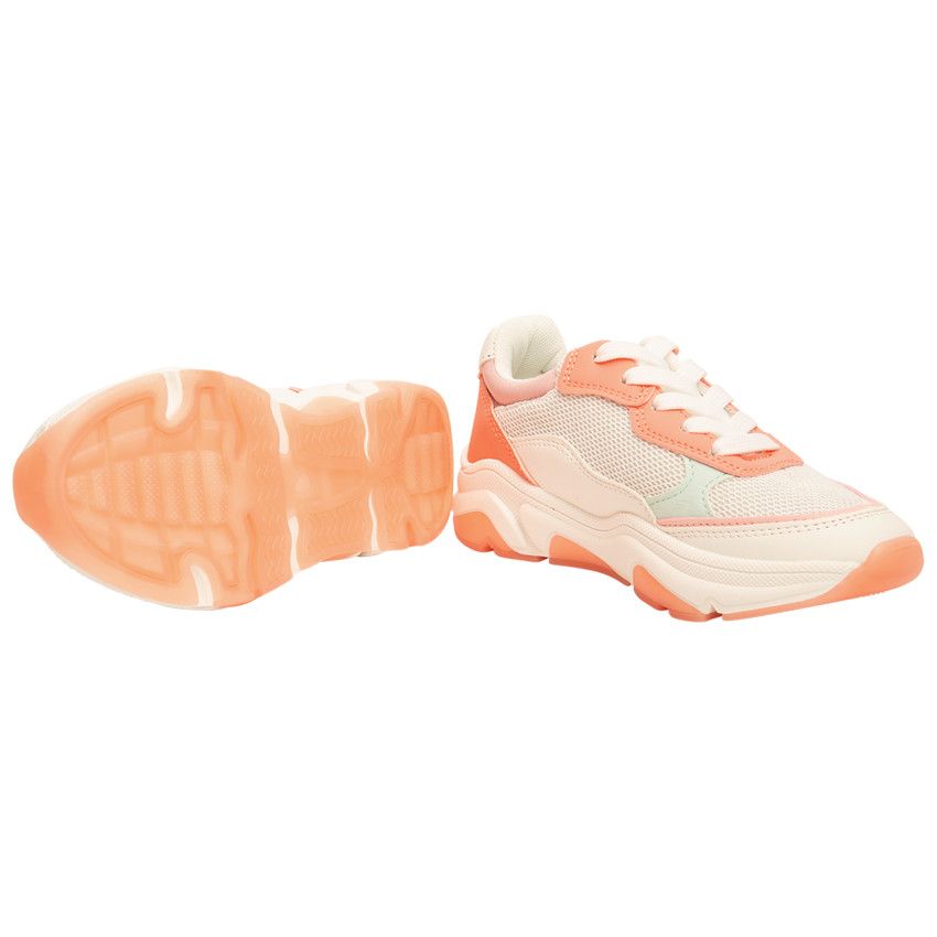 Baskets de sport avec empiècements et mesh pour fille - Blanc