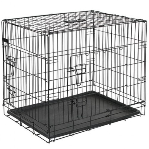 gaiola de metal preta para animais de estimação