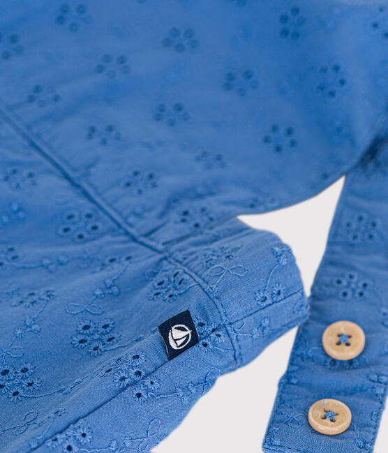 Salopette courte en broderie anglaise bébé