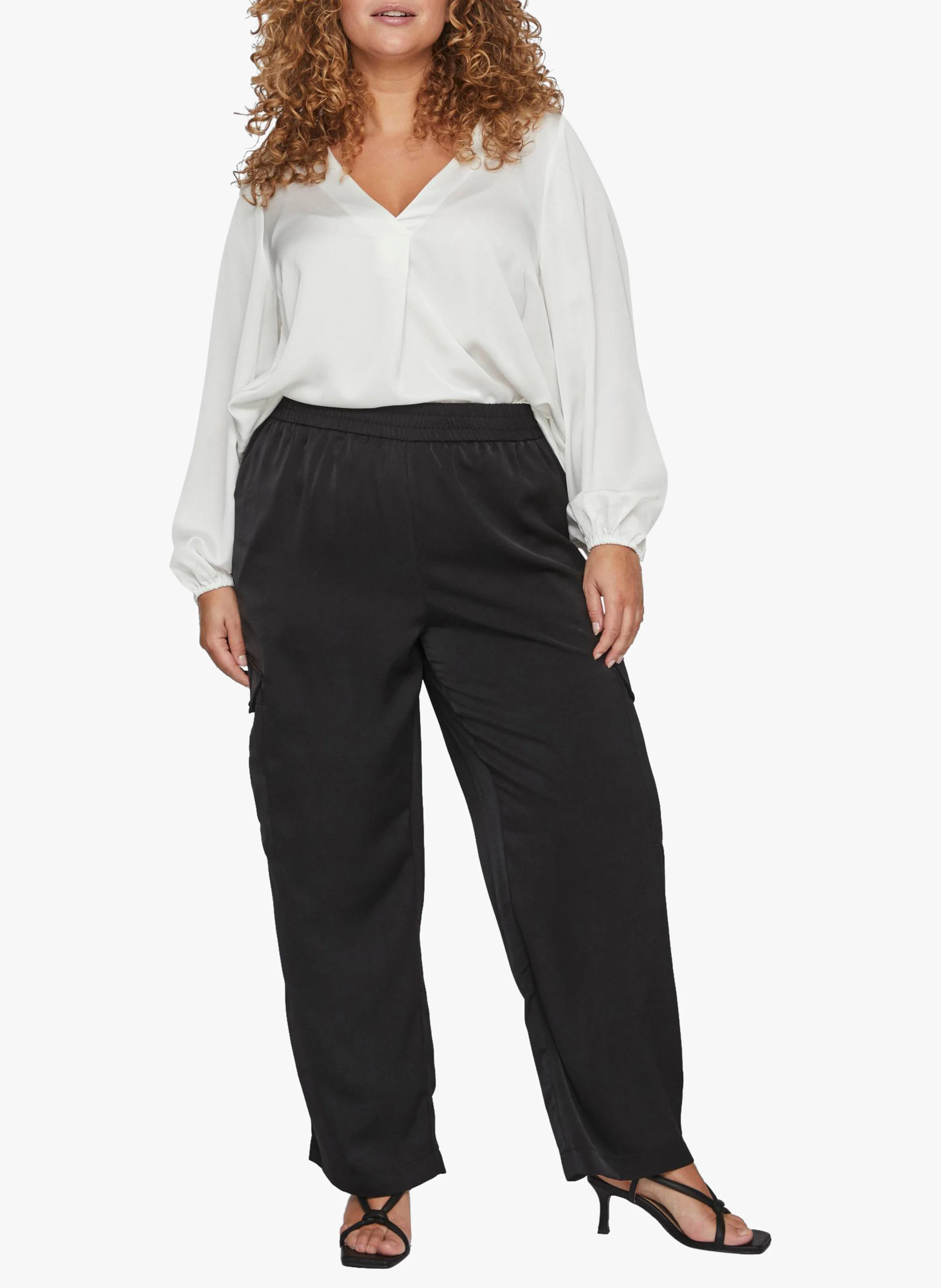 ELLETTE - Blouse col V satinée | Blanc
