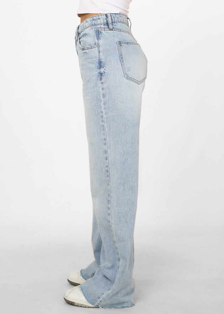 Straight leg vintage jeans sky blauw