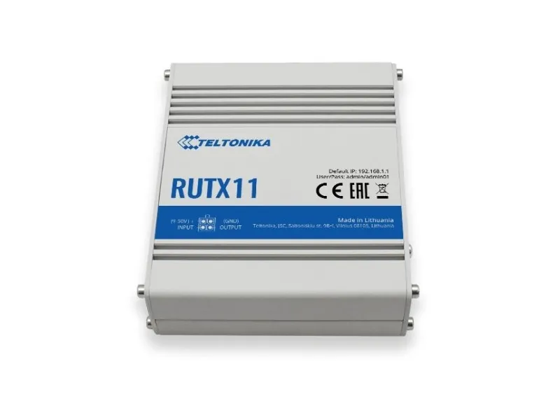 Teltonika RUTX11 - Trådløs router - WWAN 4-port switch - 1GbE - Wi-Fi 5 - DIN monterbar på skinne