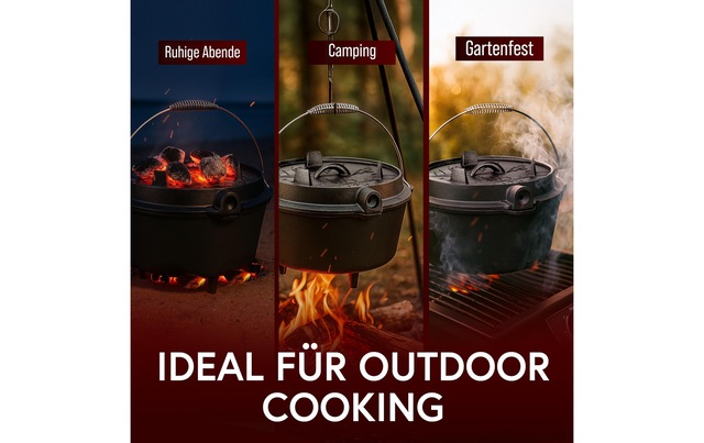 Grilltopf »Gusskoenig Dutch Oven Set 4,5 l mit Deckelheber, Bürste« Gusseisen