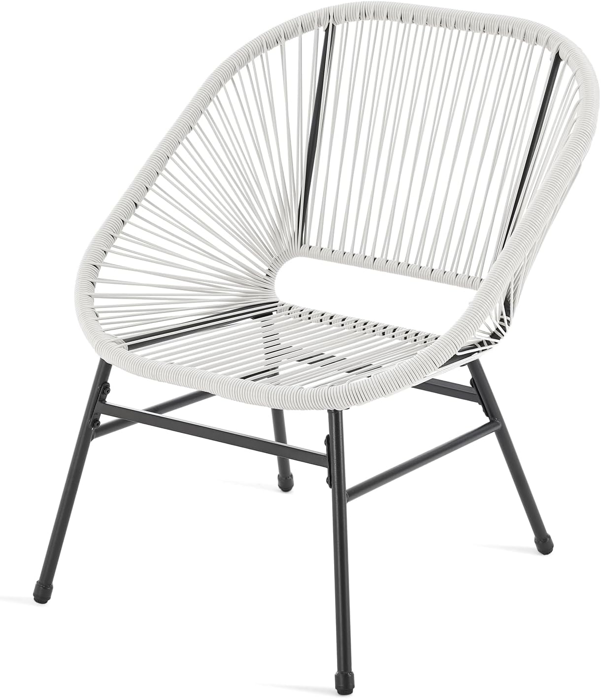 SVITA Tulum Balkon-Möbel 3-TLG. Garten-Möbel Set Balkonstühle mit Tisch Weiß
