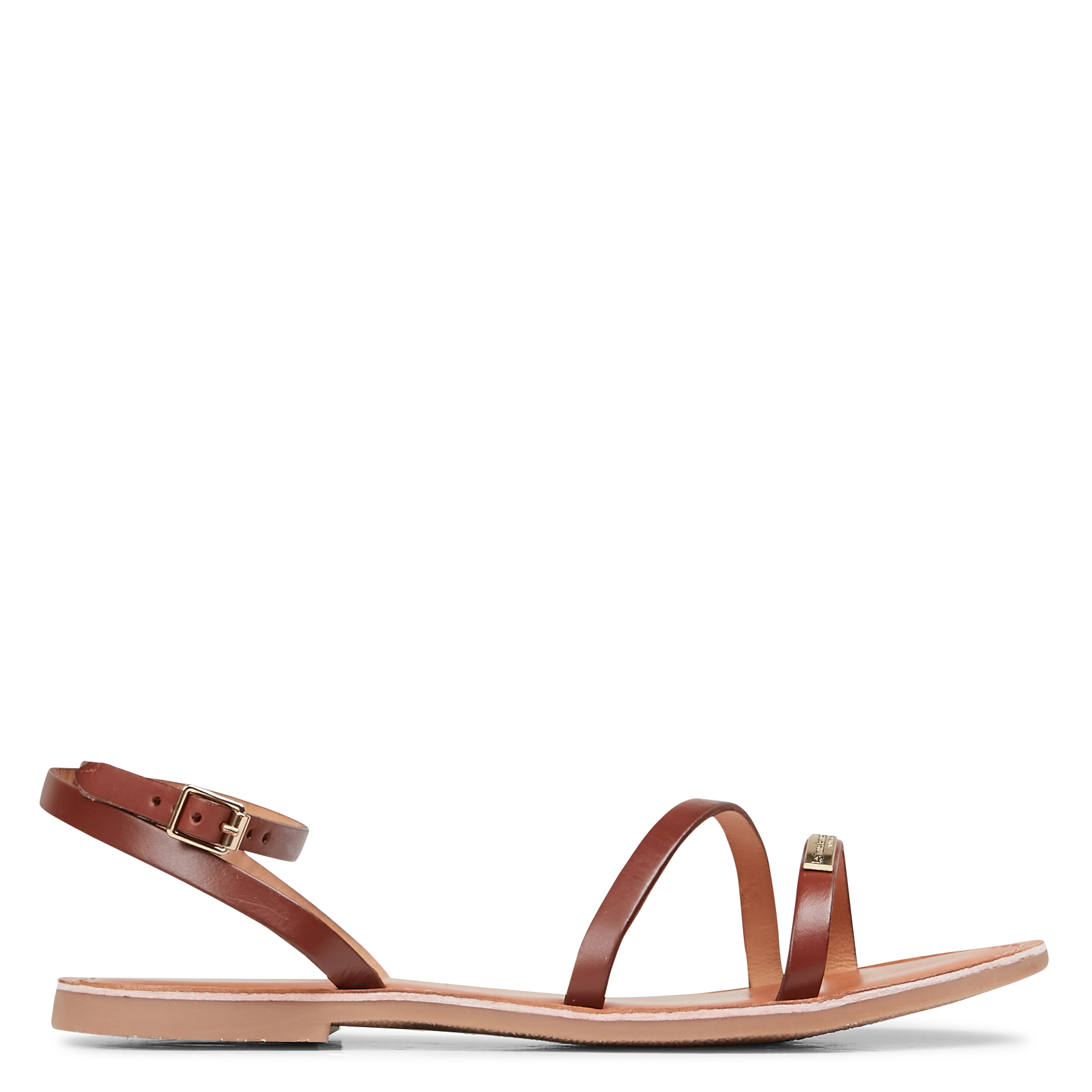 HANAK - Sandales plates en cuir | Marron