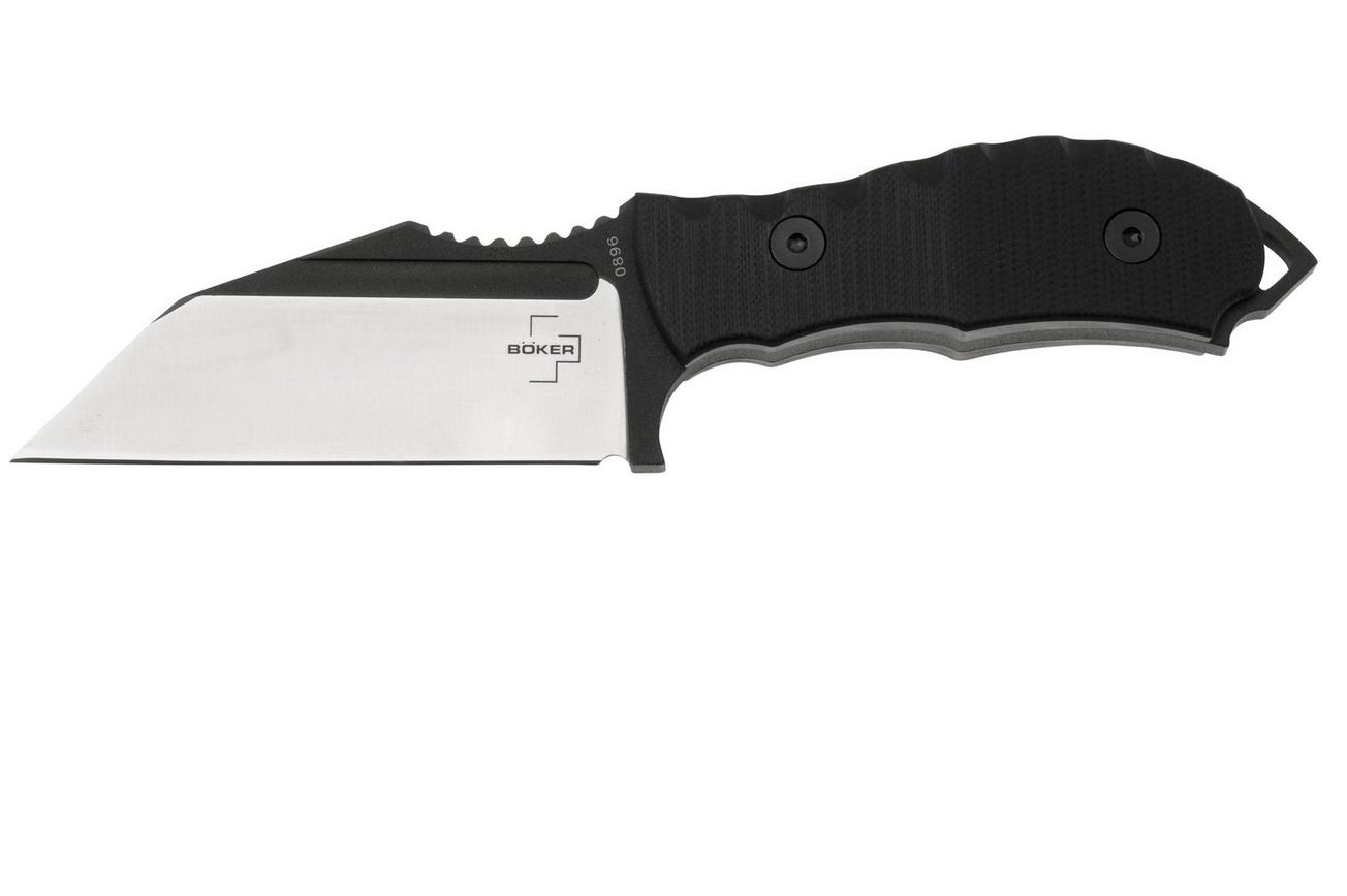 Böker Plus Andhrimnir Mini 02BO091, Double Tone Finish D2, Black G10, vaststaand mes, Midgards design